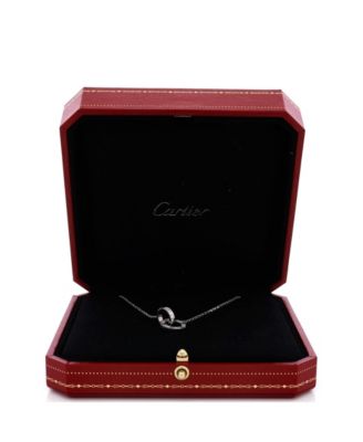  Love Interlocking Pave Necklace 18K White Gold and Diamonds, 16"