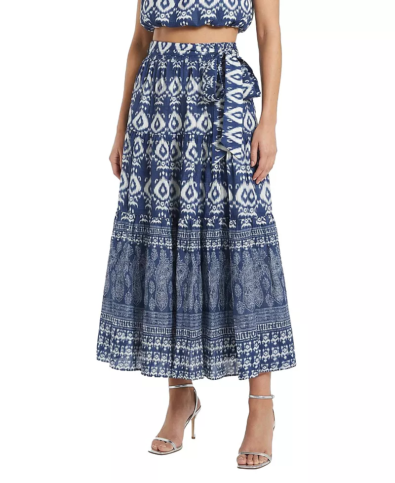 Change of Scenery Jenni Tiered Belted Smock Waist Skirt