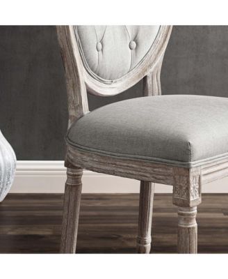 Arise Vintage-Like French Upholstered Fabric Dining Side Chair, Set of 2