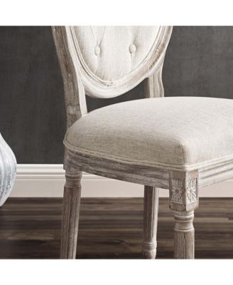 Arise Vintage-Like French Upholstered Fabric Dining Side Chair, Set of 2