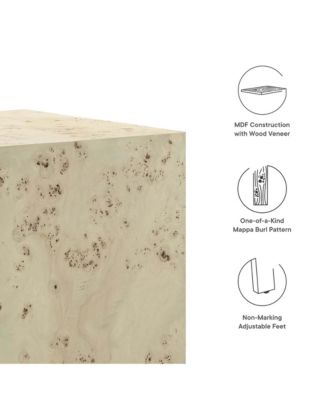 Cosmos 16" Square Burl Wood Side Table