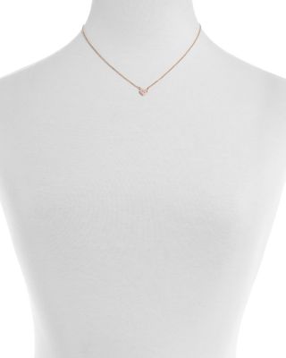 Yours Truly Pav&eacute; Heart Mini Pendant Necklace, 17"-20"