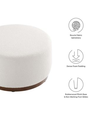 Tilden Large 29" Round Boucle Upholstered Ottoman