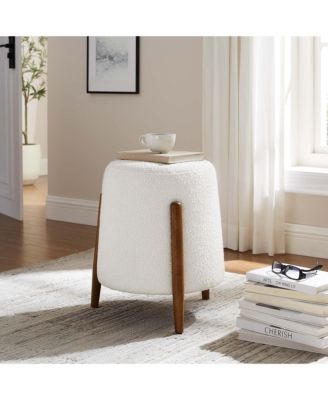 Riven Upholstered Boucle Fabric Ottoman