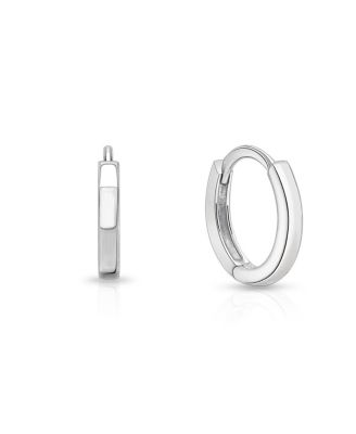 Girls' Sterling Silver Modern Huggie Hoops Earrings -Baby, Little Kid, Big Kid