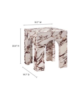 Valen Square Indoor - Outdoor Patio Arched Concrete Side Table