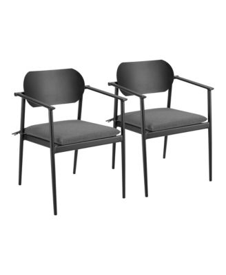 Aeris Stackable Outdoor Patio Aluminum Dining Armchair, Set of 2