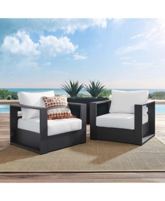  Tahoe Outdoor Patio Powder-Coated Aluminum Armchair, Set of 2