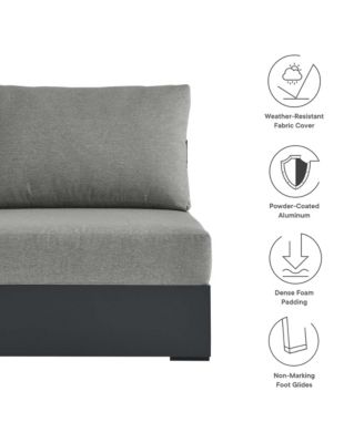 Tahoe Outdoor Patio Powder-Coated Aluminum Modular Armless Chair