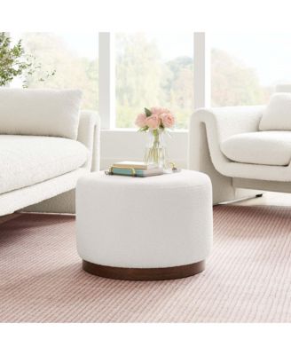 Tilden Large 23" Round Boucle Upholstered Ottoman