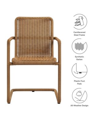 Abacus Outdoor Patio Wicker Dining Chairs, Set of 2