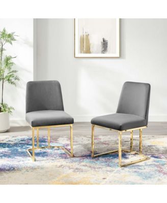 Amplify Sled Base Performance Velvet Dining Chairs, Set of 2