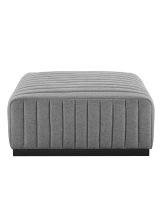 Conjure Channel Tufted Upholstered Fabric Ottoman