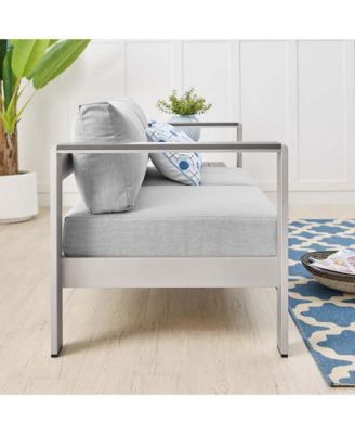  Shore Sunbrella Fabric Aluminum Outdoor Patio Loveseat