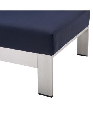  Shore Sunbrella Fabric Aluminum Outdoor Patio Left-Arm Loveseat