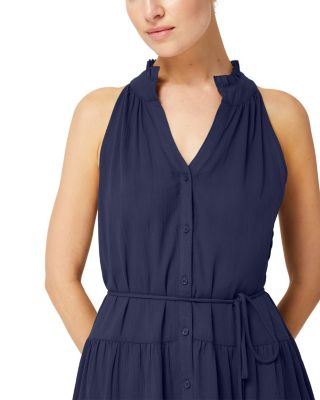  Tracy Cotton Tiered Midi Shirt Cover-Up Dress