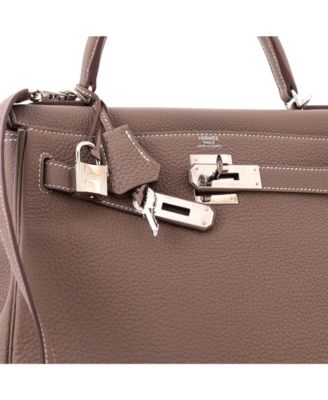 Kelly 28 Handbag Grey Togo with Palladium Hardware