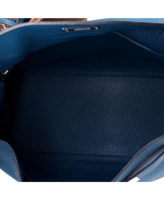 Kelly 35 Handbag Blue Togo with Palladium Hardware