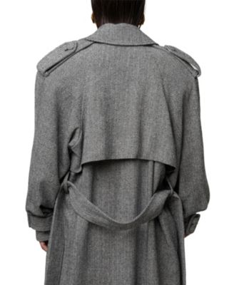  Herringbone Oversized Trench Coat