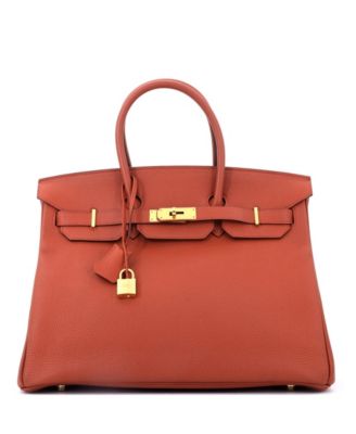 Birkin 35 Handbag Brown Togo with Gold Hardware