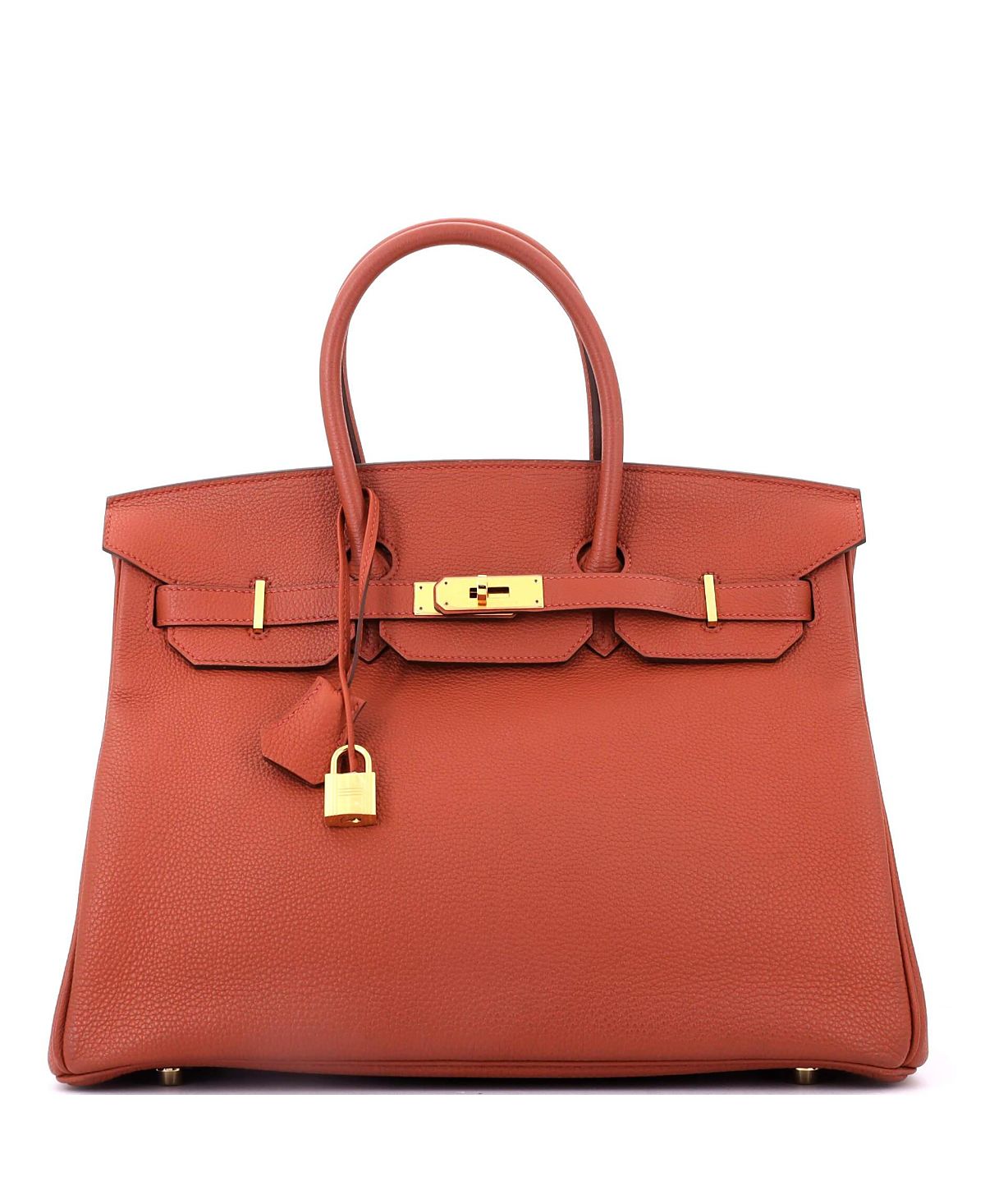 Pre-Owned HERMES Birkin 35 Handbag Brown Togo with Gold Hardware