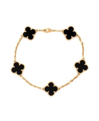  Vintage Alhambra 5 Motifs Bracelet 18K Gold and Onyx