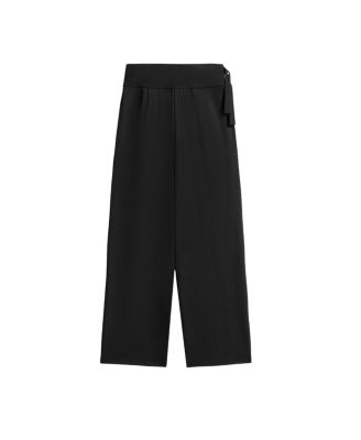  Cut-Out Waist Wide-Leg Pants