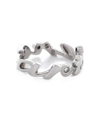  Signature 3 Diamonds Ring 18K White Gold with Diamonds