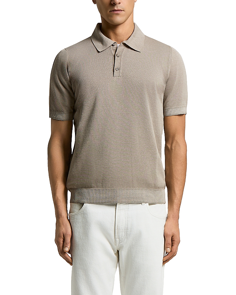 Peserico Regular Fit Cotton Linen Polo Sweater