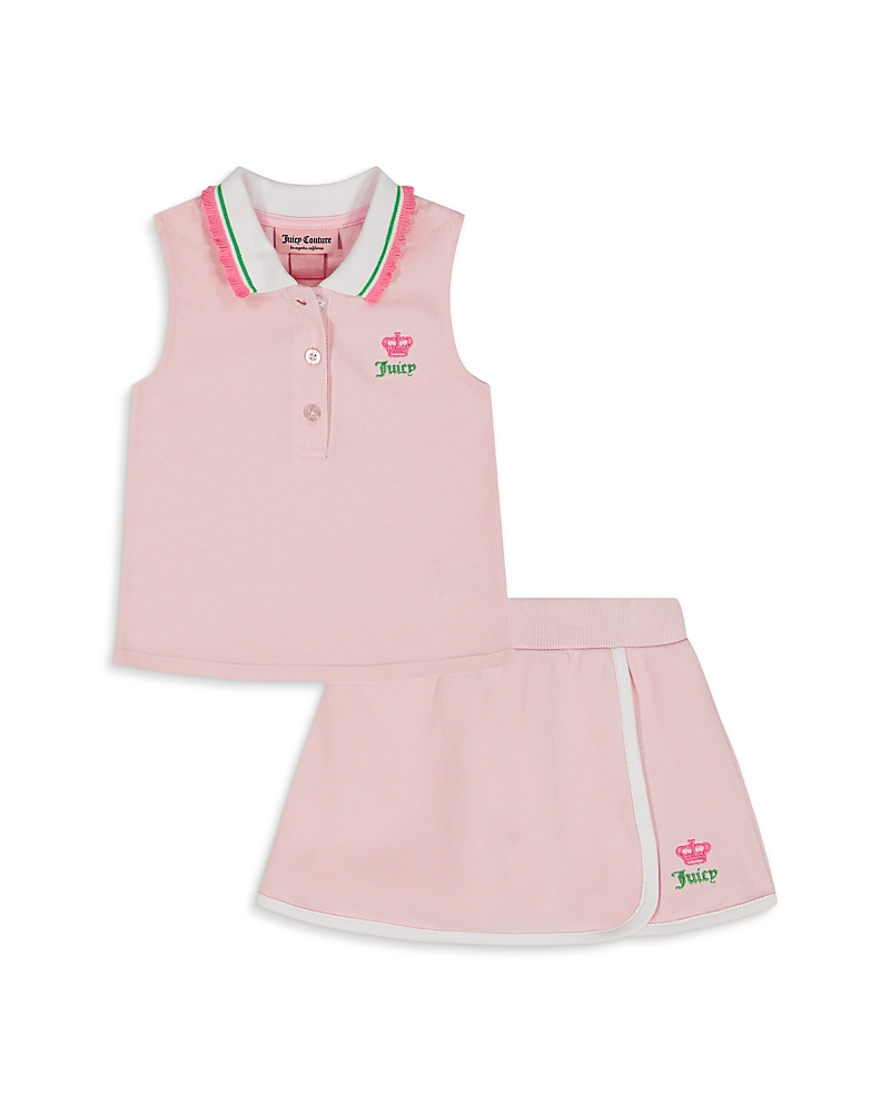 Juicy Couture Girls' Pique Polo Top & Skort Set - Toddler
