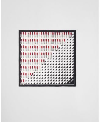  Printed Silk Twill Scarf 55X55