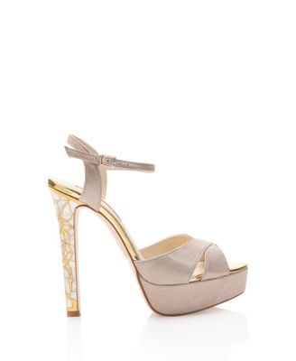  Women's Rose in Bloom Ankle Strap Pearl Heel Sandal