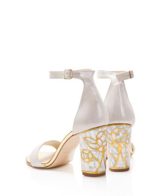  Women's Rozu Ankle Strap Pearl Heel Sandal