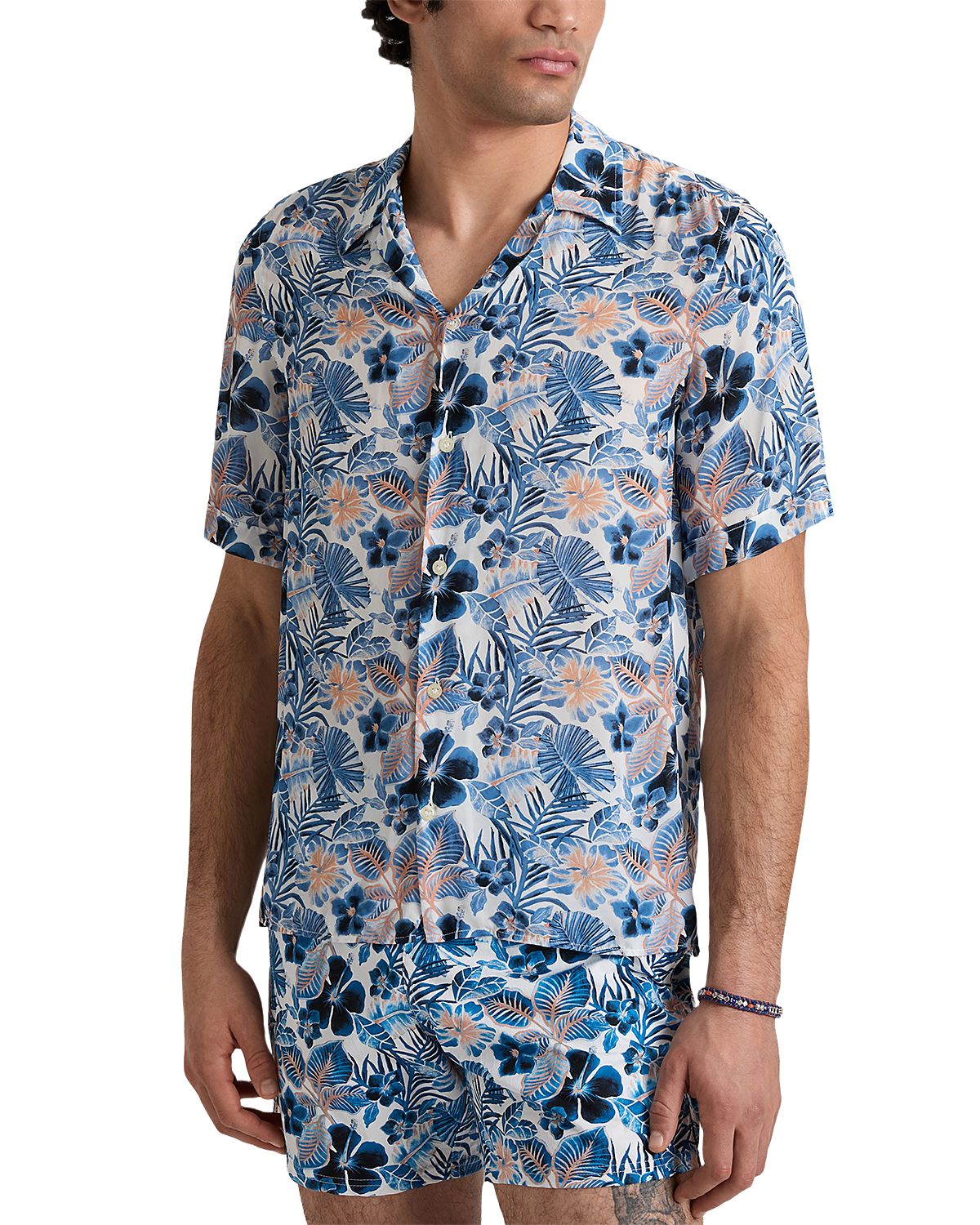 Vilebrequin Island Flowers Viscose Bowling Shirt