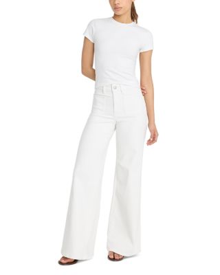 Good Waist High Rise Palazzo Jeans in White001