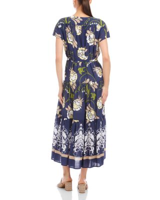 Kristine Tiered Front Slit Midi Dress