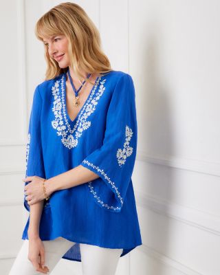 Bracelet Sleeve Embroidered Asymmetric Top