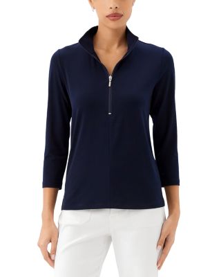 Quarter Zip Mock Neck Top