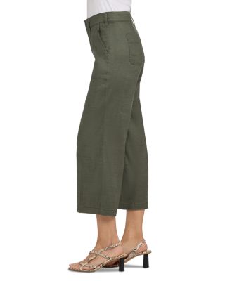 Petite Wide Leg Cargo Capri Pants