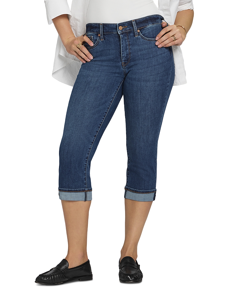 Nydj Petite Marilyn High Rise Cropped Straight Jeans in Blue Ridge
