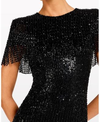 Swish Sequin-Embellished Beaded Mini Dress