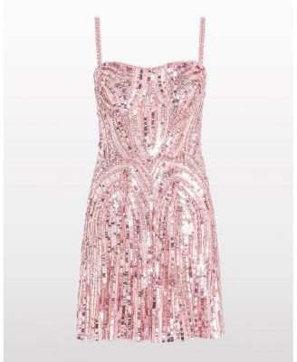  Rebecca Sequin-Embelished Mini Dress