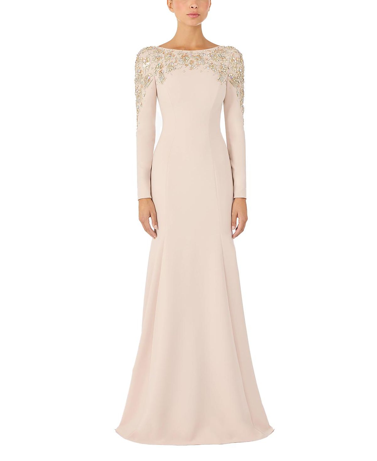 Jenny Packham Kelly Embellished Long-Sleeve Maxi Dress