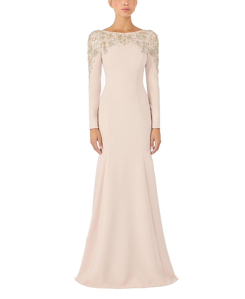 Jenny Packham Kelly Embellished Long-Sleeve Maxi Dress