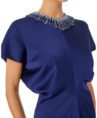  Novak Embellished-Collar Maxi Dress