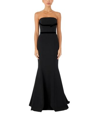  Pamela Bow-Detail Strapless Maxi Dress