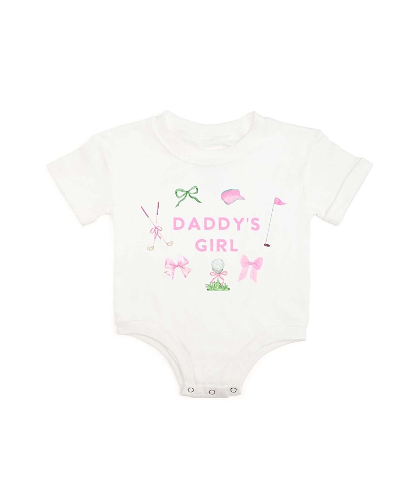 Sweet Wink Girls' Daddy's Girl Golf Icon Short Sleeve Romper - Baby