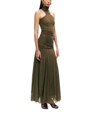 Halter Neck Draped Maxi Dress
