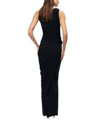  Draped Sleeveless Maxi Dress