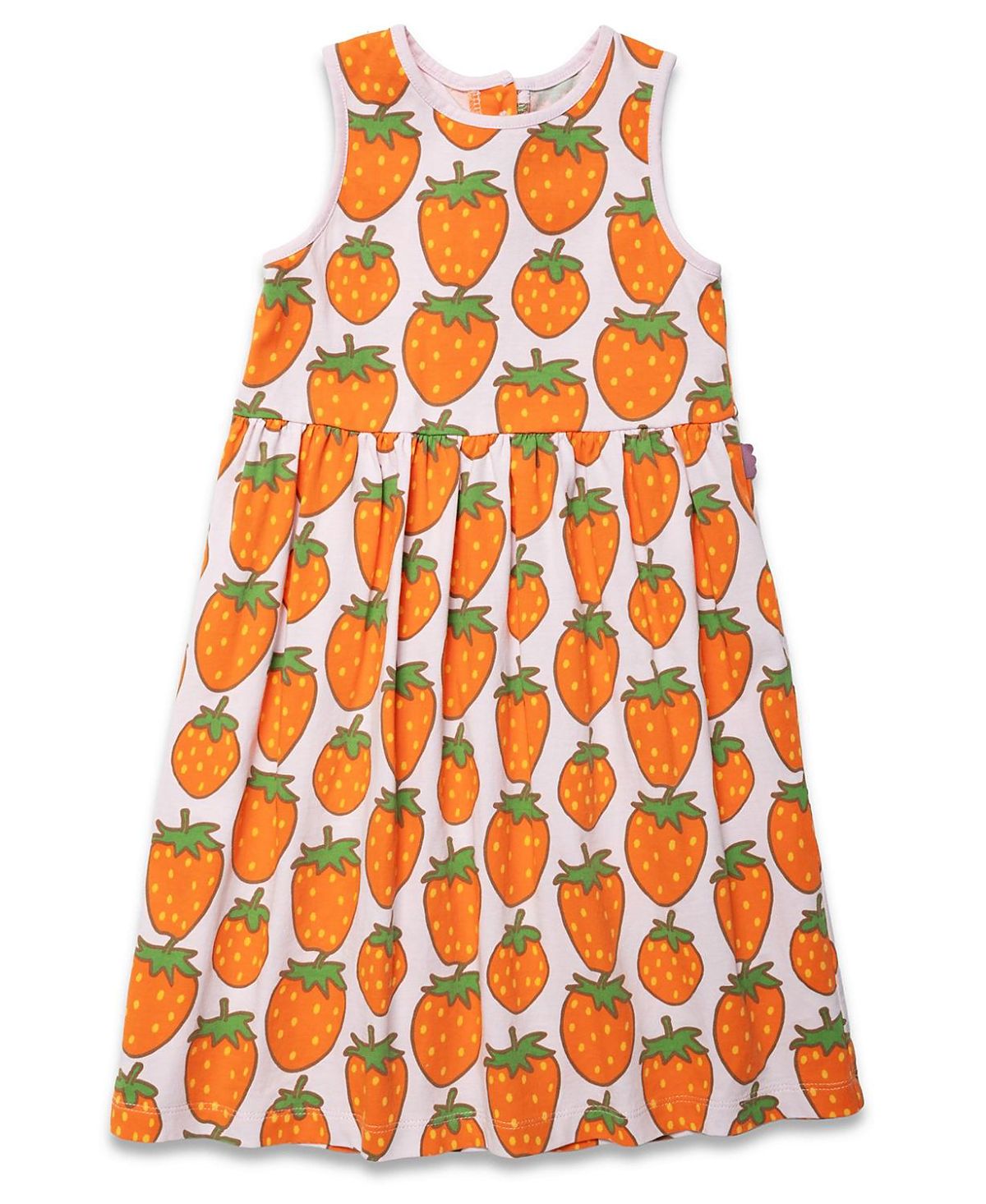 Mon Coeur Girls' Recycled Cotton Strawberry Tank Dress - Baby, Little Kid